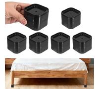 sourcing map 6 elevadores de muebles, elevadores de cama ajustables, altura de 2 capas de 6 cm, bloques de elevación cuadrados apilables para patas de mesa para escritorio, sofá, silla, mesa, armario