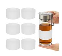 sourcing map 6 fundas de silicona para tazas, 8,5 cm, resistente al calor, reutilizable, antideslizante, protector de botella de vidrio para café, té, bebidas frías y calientes, vasos de viaje en casa