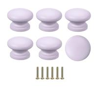 sourcing map 6 pomos de cajón, tiradores redondos para cómodas, pomos decorativos para cajones con tornillo M4 x 22 mm para armario, color morado