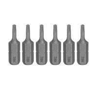 sourcing map 6 puntas de destornillador Torx T8H de 1/4 pulgadas, vástago hexagonal de 25 mm de longitud, estrella magnética de 6 puntos, punta de destornillador S2 de acero con agujero para