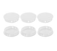 sourcing map 6 tapones de plástico para agujeros, 50 mm, tapones de panel tipo empotrado, tapones redondos de bloqueo para muebles, paneles de tapas de extremo, color blanco