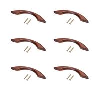 sourcing map 6 tiradores de madera para cajones, 96 mm, distancia entre agujeros, en forma de puente de madera de haya, tiradores para cajones y armarios de cocina (color caqui, 128 mm de longitud)
