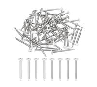 sourcing map 60 tornillos autorroscantes de cabeza plana blanca M4,2 x 50 mm, tornillos autoperforantes de acero inoxidable 410 para tornillo de chapa de metal, color plateado