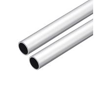 sourcing map 6063 Aluminio Redondo Tubo, 15 mm de Diámetro Exterior, 12 mm de Diámetro Interior, 200 mm de Longitud, para Proyectos de Bricolaje Industriales (2 Piezas)
