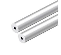 sourcing map 6063 Aluminio Redondo Tubo, 300 mm de Largo, 19 mm de Diámetro Exterior, 5,2 mm de Diámetro Interior, Tubo Recto de Aluminio sin Costura, 2 Piezas