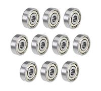 sourcing map 635ZZ Ranura Profunda Rodamientos Bolas Z2 5mm X 19mm x 6mm Doble Blindaje Acero Carbono 10pcs