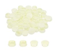 sourcing map 64 tapones de plástico blanco crema de 25 mm, tapones de agujero de panel tipo empotrado, tapas de extremo para bloquear tubos de agujero de muebles, gabinetes