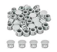 sourcing map 64 tapones de plástico gris claro de 12 mm, tapones de agujero de panel tipo empotrado, tapas de extremo para bloquear tubos de agujero de muebles, gabinetes