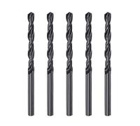 sourcing map 6542 Alta Velocidad Acero Recto Vástago Helicoidal Taladro, Totalmente Rectificado Negro Óxido Taladro Brocas 4,7mm Perforación Diámetro 80mm Total Longitud 5uds