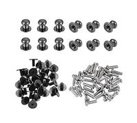 sourcing map 6mm Cabeza Diámetro Redondos Perillas Tirador Manija, 36 Piezas Zinc Aleación para Cajón Tiradores Regalo Caja Gabinete Puerta Perillas con Tornillos, Negro