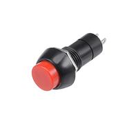 sourcing map 6pcs,12mm Rojo Interruptor pulsador momentáneo Botón redondo plano SPST 1 NO 1 NC