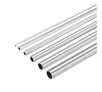 sourcing map 6Pcs Inoxidable Acero 304 Tubo, OD 1,2,3,4,5,6mm, 0.3/0.3/0.4/0.4/0.4/0.4mm Pared Grosor, 300mm Longitud Metal Tubos Recto para Industria Maquinaria