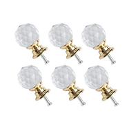 sourcing map 6pcs Pomo Tirador Manija De Cristal De Armario Ropero Aparador Decorativo De Puertas Del Gabinete Color dorado