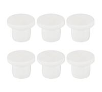 sourcing map 6uds Tapones de Goma para Orificio de 9-10mm, Tapones Redondos Suave y Flexible para Botellas, Prueba Tubos, Blanco