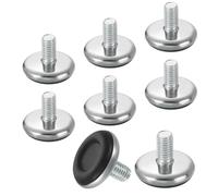 sourcing map 8 niveladores de patas de muebles de rosca M8, 30 x 14 mm, patas de mesa de nivelación ajustables, nivelación de deslizamiento de muebles para patas de silla, taburete, color negro