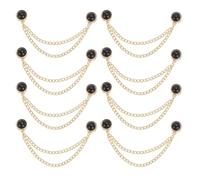 sourcing map 8 pines magnéticos para ropa, estilo perla, clip magnético de metal multifunción con cadena para fijación de dobladillo, pantalones, camisas, acortamiento de camisetas, negro/dorado