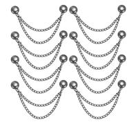 sourcing map 8 pines magnéticos para ropa, estilo redondo, multifunción, clip magnético de metal con cadena para fijación de dobladillo, pantalones, camisas, acortamiento de camisetas, color negro