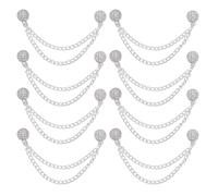 sourcing map 8 pines magnéticos para ropa, estilo rosas, clip magnético de metal multifunción con cadena para fijación de dobladillo, pantalones, camisas, acortamiento de camisetas, color plateado