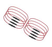 sourcing map 8 portafusibles tipo tornillo en línea de 6 x 30 mm, 250 V 10 A, fusible de anillo de plomo de soplado rápido con cable de 16 AWG de 40 cm