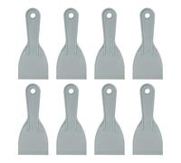 sourcing map 8 raspadores de masilla de plástico flexibles de 7,5 cm, herramienta de limpieza desechable para esparcir pintura, reparación de parches, color gris
