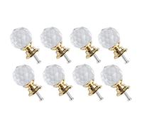 sourcing map 8pcs Pomo Tirador Manija De Cristal De Armario Ropero Aparador Decorativo De Puertas Del Gabinete Color dorado