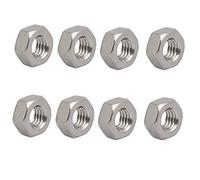 sourcing map 8Pcs Tuercas Hexagonales Izquierdo M6 X 1 mm De Rosca Métrica De Acero Inoxidable 304