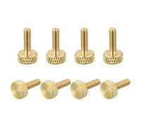sourcing map 8uds Latón Moleteado Mariposa Tornillos, M3x10mm Plano Agarre Perno Perillas Sujetadores para Electrónica, Mecánico