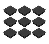 sourcing map 9 tapones cuadrados de plástico, 4,5 x 4,5 cm, tapones de plástico negro para patas de silla de 38 a 43 mm de tamaño interior