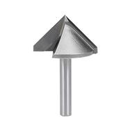 sourcing map 90 Grados V-Ranura Fresadora Taladro 32mm Diámetro Con 6mm Vástago, Titanio Acero Punta V Ranurado Taladro (Gris)