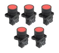sourcing map a12082000ux0371 1 NC N/C Rojo Señal pulsador momentáneo Botón Interruptor, 600 V, 10 Amperio, ZB2-EA42, 5 x 22 mm