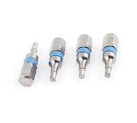 sourcing map a13122700ux0172 - Magnética de 2,5 mm h2.5 cabeza hexagonal destornillador de punta tono de plata azules 4 pc