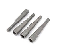 sourcing map a14050800ux0070-6.5 X 65 Mm Imán Bits Hex Socket Nut Driver - Gray (4 Piezas)