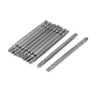 sourcing map a16011600ux0474 100 mm largo Mangetic dos maneras ranurado Phillips Destornillador Bits Gray 10Pcs,