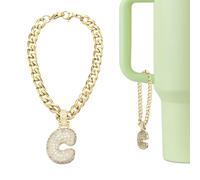 sourcing map Abalorio de letra para vaso Stanley, bonito dije de letra de burbuja, accesorios de identificación con diamantes de imitación brillantes, Pequeño, Resina, Diamantes de imitación