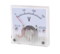 sourcing map AC 300 V voltios cuadrado de cara de medidor de voltaje analógico voltímetro 91L4