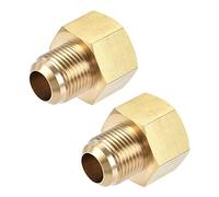 sourcing map Accesorio de Tubería de Latón, 1/2 SAE Flare Macho 5/8 SAE Rosca Hembra, Conector Adaptador de Tubería, para Refrigeración de Aire Acondicionado, 2 uds