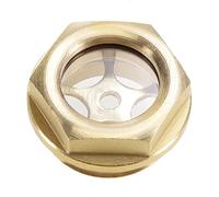 sourcing map Aceite Líquido Nivel Indicador Visor Vidrio G3/4 Macho Roscado Latón Aire Compresor Accesorios con Junta Tórica, Amarillo