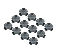 sourcing map Acoplador de conducto de PVC, accesorios de tubería de 32 mm, codo de 5 vías, salida lateral para manguera, conducto eléctrico, gris, paquete de 12