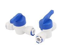 sourcing map Acoplador del tubo de la manguera de la válvula de bola azul blanco 2pcs 1/4" 6mm de plástico de montaje