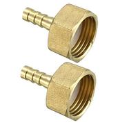 sourcing map Adaptador de Conector de Conexión de Manguera de Púas de Latón 6,5mm con Púas x Tubo Hembra G1/2, 2 Pcs