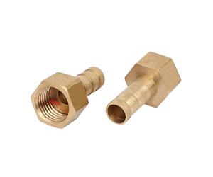 sourcing map Adaptador de conector de rosca hembra de BSPP G1/4 Manguera de 8mm tubo de bronce el acoplador 2pcs
