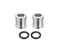 sourcing map Adaptador de Grifo 2 Piezas, Rosca Hembra de 22x4,5mm a Rosca Macho de 22x4,5mm 23mm Longitud, Conector de Aireador de Grifo de Latón, para Fregadero de Baño Cocina