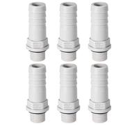 sourcing map Adaptador de montaje de manguera de lengüeta de PVC de 10mm o de 25/64" de lengüeta x 1/8" con Tubo macho G 6uds