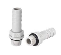 sourcing map Adaptador de montaje de manguera de lengüeta de PVC de 8 mm o lengüetas de 5/16" de lengüeta x 1/8" G tubo macho 2uds