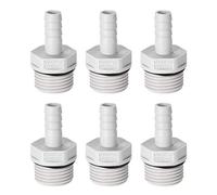 sourcing map Adaptador de montaje de manguera de lengüeta de PVC de 8mm o 5/16" de lengüeta x 1/2" con Tubo macho G 6uds