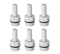 sourcing map Adaptador de montaje de manguera de lengüeta de PVC de 8mm o 5/16" de lengüeta x 3/8" con Tubo macho G 6uds