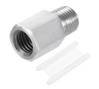 sourcing map Adaptador reductor de montaje de tubería, NPT macho de 1/4 pulgadas x M12 hembra 304 conector reductor de acero inoxidable para medidor de presión de agua, aceite, aire, color plateado