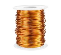 sourcing map Alambre de aluminio de calibre 16 de 1,5 mm y 30 m, flexible, flexible, de metal anodizado, para esculpir joyas, modelado, manualidades, tono dorado