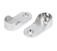 sourcing map Aleación de zinc de 19mm de Diámetro en la Pared Armario Soporte Barra guía Base 2pcs