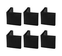 sourcing map Almohadilla De Pie De Hierro En Ángulo En Forma De L De De Plástico De Cubierta De Tapa De Pierna Mala Protector De Suelo 6 Pcs Negro 30x30mm